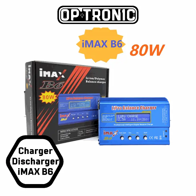 Charger Discharger iMAX B6 80W with Charging Cable Sets