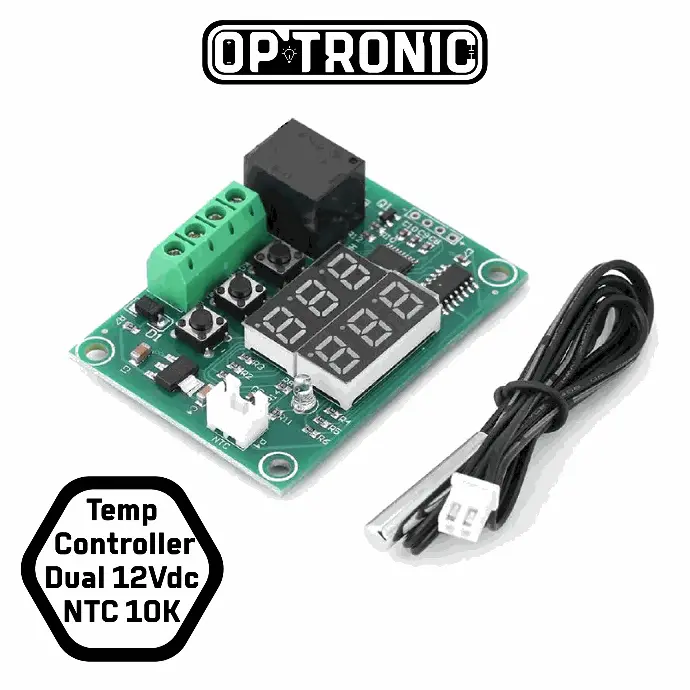 W1219 Temperature Controller Dual Display – 12Vdc with NTC 10K