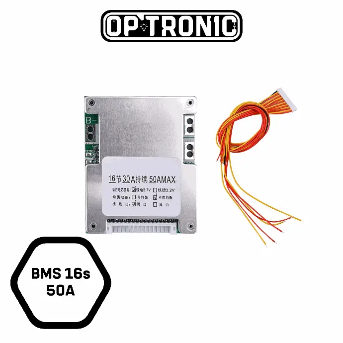 BMS 16S 60V 30A for 18650 Lithium Battery with Equalization And Temperature Control