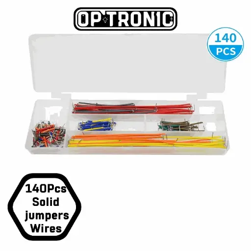 140Pcs Breadboard Solid Jumper Wires Set with Plastic Box