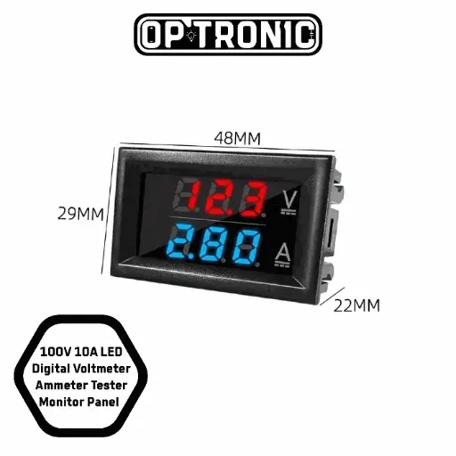 LED Digital Voltmeter Ammeter monitor panel 100V 10A